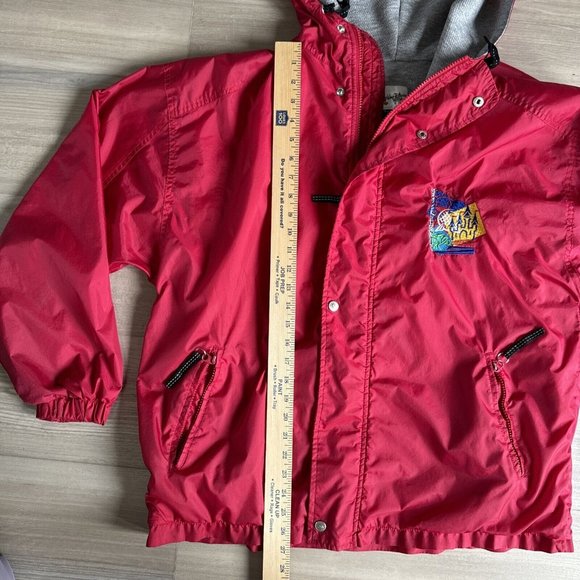 Vintage Walt Disney World Red Mickey Mouse Embroidered Hooded Jacket Medium - Picture 6 of 16